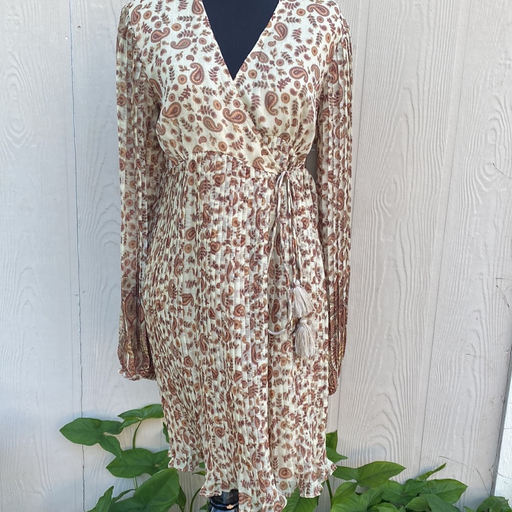 NWT ANTHROPOLOGIE LET ME BE WRAP / PLEATED DRESS FALL COLOR